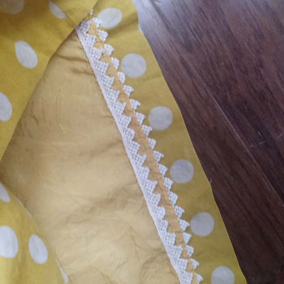 Anthropologie Leifsdottir Polka Dot Mustard Gold Ruffle Tiered Skirt 8 - Picture 5 of 8